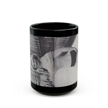 Norma Sykes #152 - 66 PHOTOGRAPHS OF Sabrina U.K. Pocket Mag. Pages 34 & 35 (Vintage Female Icon) Black Coffee Mug 15oz - Go Mug Yourself
