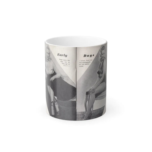Norma Sykes #153 - 66 PHOTOGRAPHS OF Sabrina U.K. Pocket Mag. Pages 36 & 37 (Vintage Female Icons) Color Changing Mug 11oz-11oz-Go Mug Yourself