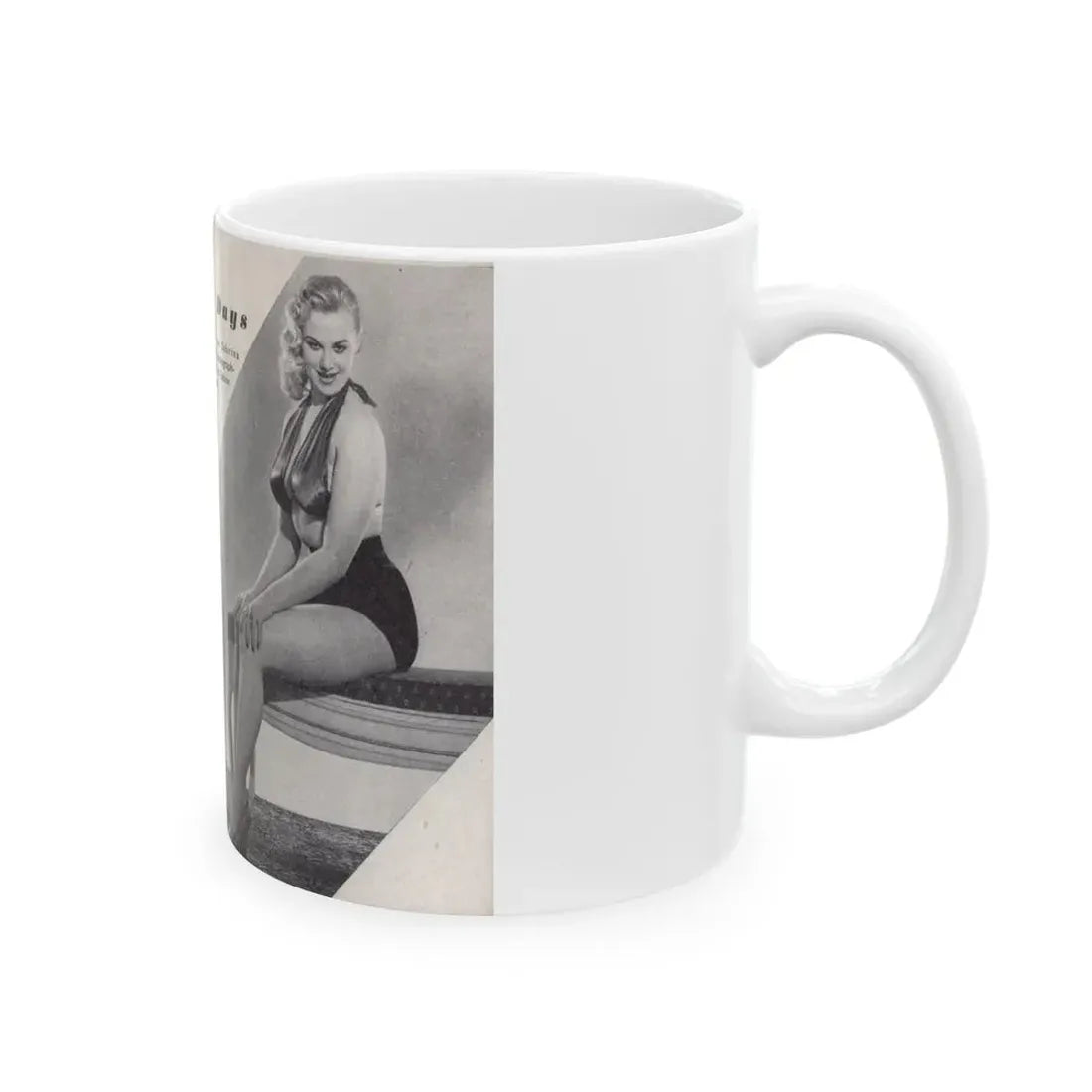 Norma Sykes #153 - 66 PHOTOGRAPHS OF Sabrina U.K. Pocket Mag. Pages 36 & 37 (Vintage Female Icon) White Coffee Mug - Go Mug Yourself