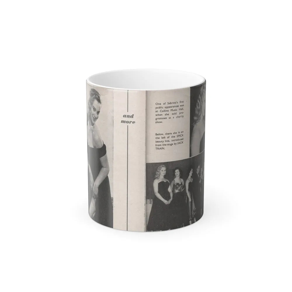 Norma Sykes #155 - 66 PHOTOGRAPHS OF Sabrina U.K. Pocket Mag. Pages 40 & 41 (Vintage Female Icons) Color Changing Mug 11oz-11oz-Go Mug Yourself