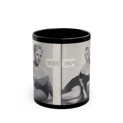 Norma Sykes #156 - 66 PHOTOGRAPHS OF Sabrina U.K. Pocket Mag. Pages 42 & 43 (Vintage Female Icon) Black Coffee Mug 11oz - Go Mug Yourself