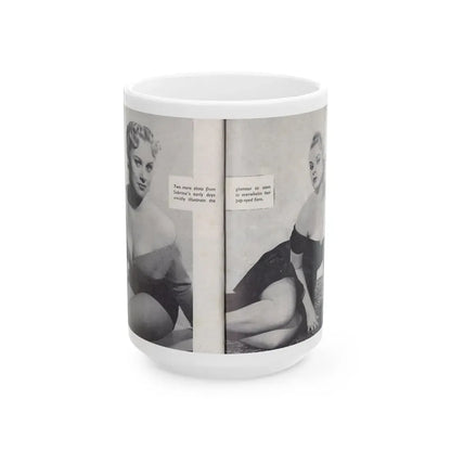 Norma Sykes #156 - 66 PHOTOGRAPHS OF Sabrina U.K. Pocket Mag. Pages 42 & 43 (Vintage Female Icon) White Coffee Mug 15oz - Go Mug Yourself
