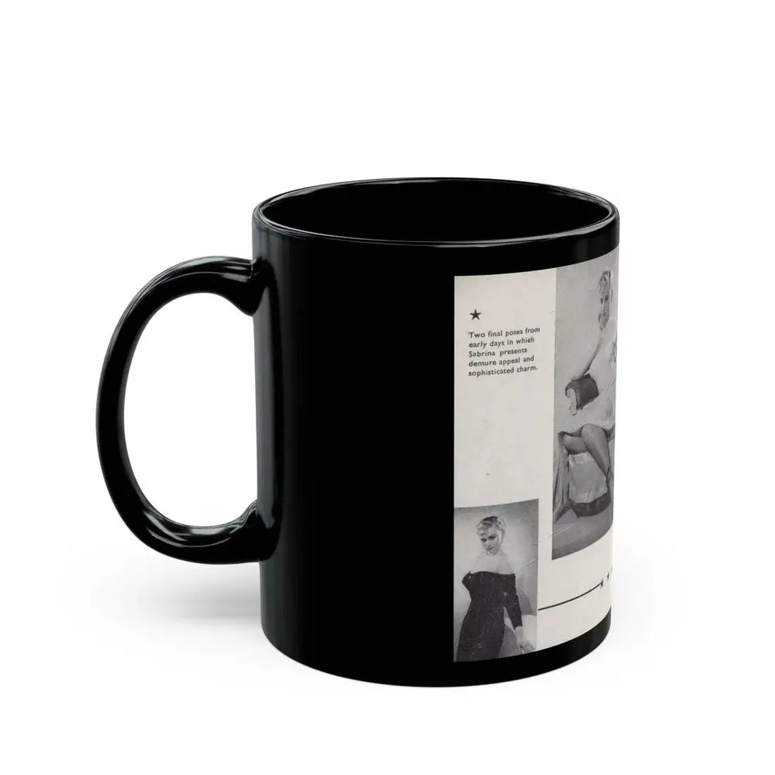 Norma Sykes #157 - 66 PHOTOGRAPHS OF Sabrina U.K. Pocket Mag. Pages 44 & 45 (Vintage Female Icon) Black Coffee Mug - Go Mug Yourself