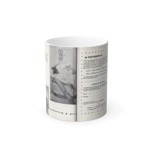 Norma Sykes #157 - 66 PHOTOGRAPHS OF Sabrina U.K. Pocket Mag. Pages 44 & 45 (Vintage Female Icon) Color Changing Mug 11oz 11oz - Go Mug Yourself