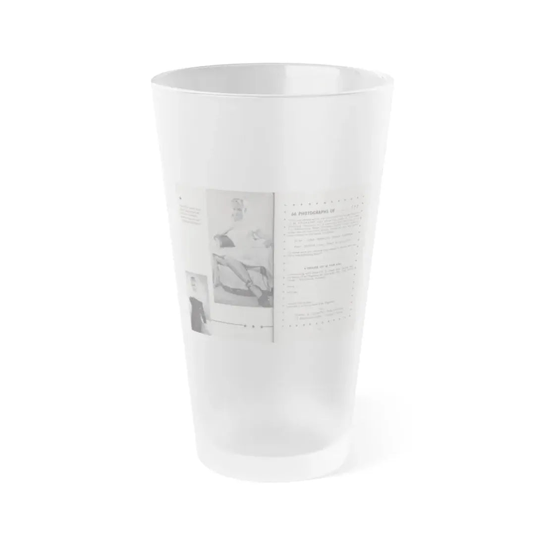 Norma Sykes #157 - 66 PHOTOGRAPHS OF Sabrina U.K. Pocket Mag. Pages 44 & 45 (Vintage Female Icon) Frosted Pint Glass 16oz 16oz Frosted - Go Mug Yourself