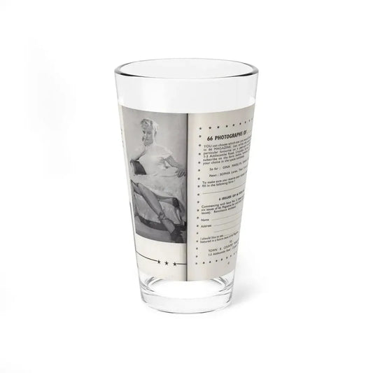 Norma Sykes #157 - 66 PHOTOGRAPHS OF Sabrina U.K. Pocket Mag. Pages 44 & 45 (Vintage Female Icon) Pint Glass 16oz 16oz - Go Mug Yourself
