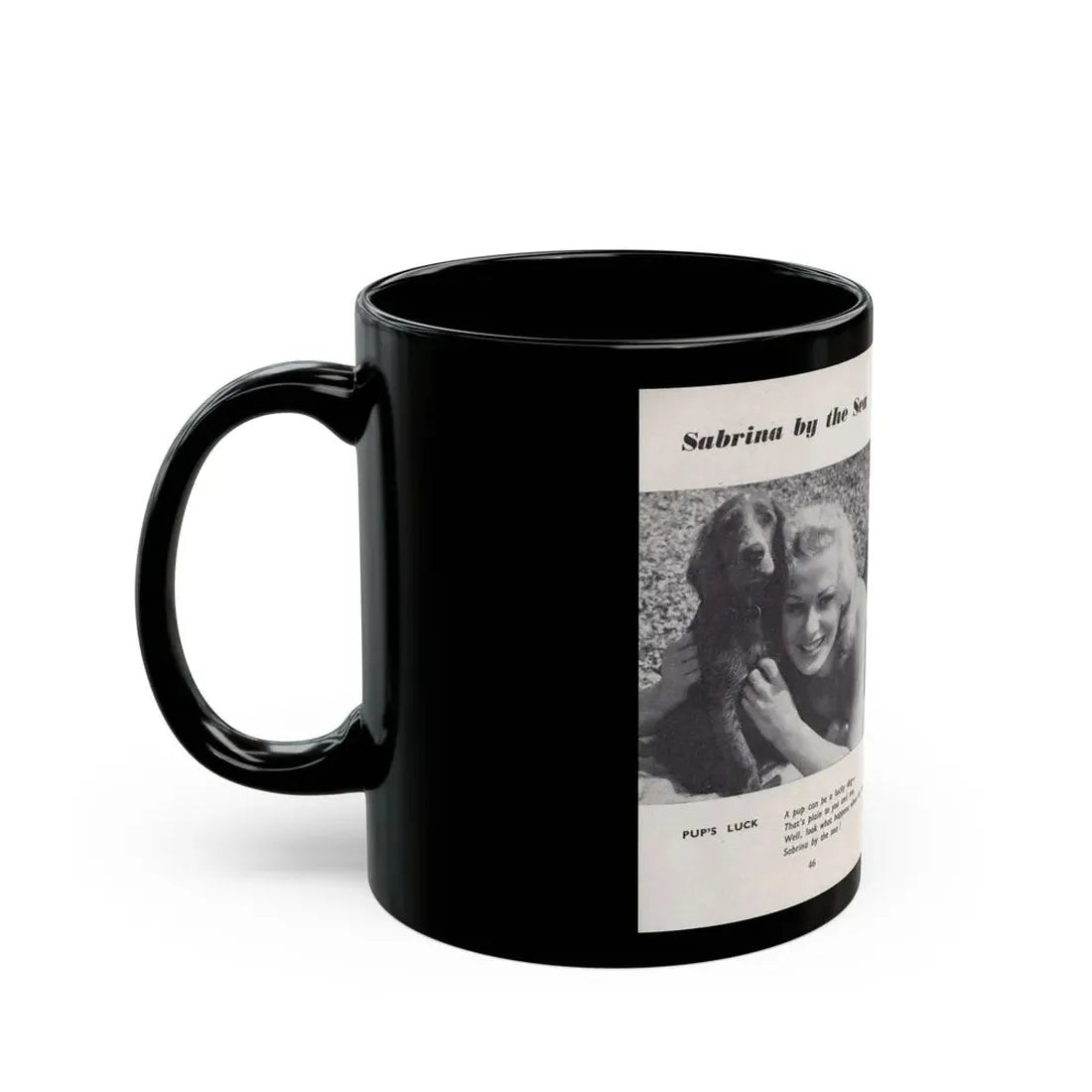 Norma Sykes #158 - 66 PHOTOGRAPHS OF Sabrina U.K. Pocket Mag. Pages 46 & 47 (Vintage Female Icon) Black Coffee Mug - Go Mug Yourself