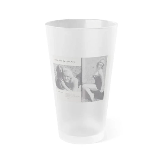Norma Sykes #158 - 66 PHOTOGRAPHS OF Sabrina U.K. Pocket Mag. Pages 46 & 47 (Vintage Female Icon) Frosted Pint Glass 16oz 16oz Frosted - Go Mug Yourself