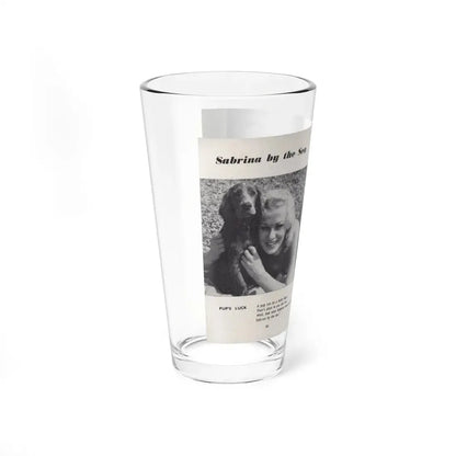 Norma Sykes #158 - 66 PHOTOGRAPHS OF Sabrina U.K. Pocket Mag. Pages 46 & 47 (Vintage Female Icon) Pint Glass 16oz - Go Mug Yourself