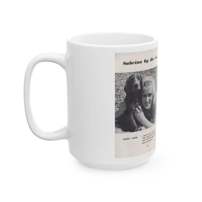 Norma Sykes #158 - 66 PHOTOGRAPHS OF Sabrina U.K. Pocket Mag. Pages 46 & 47 (Vintage Female Icon) White Coffee Mug - Go Mug Yourself