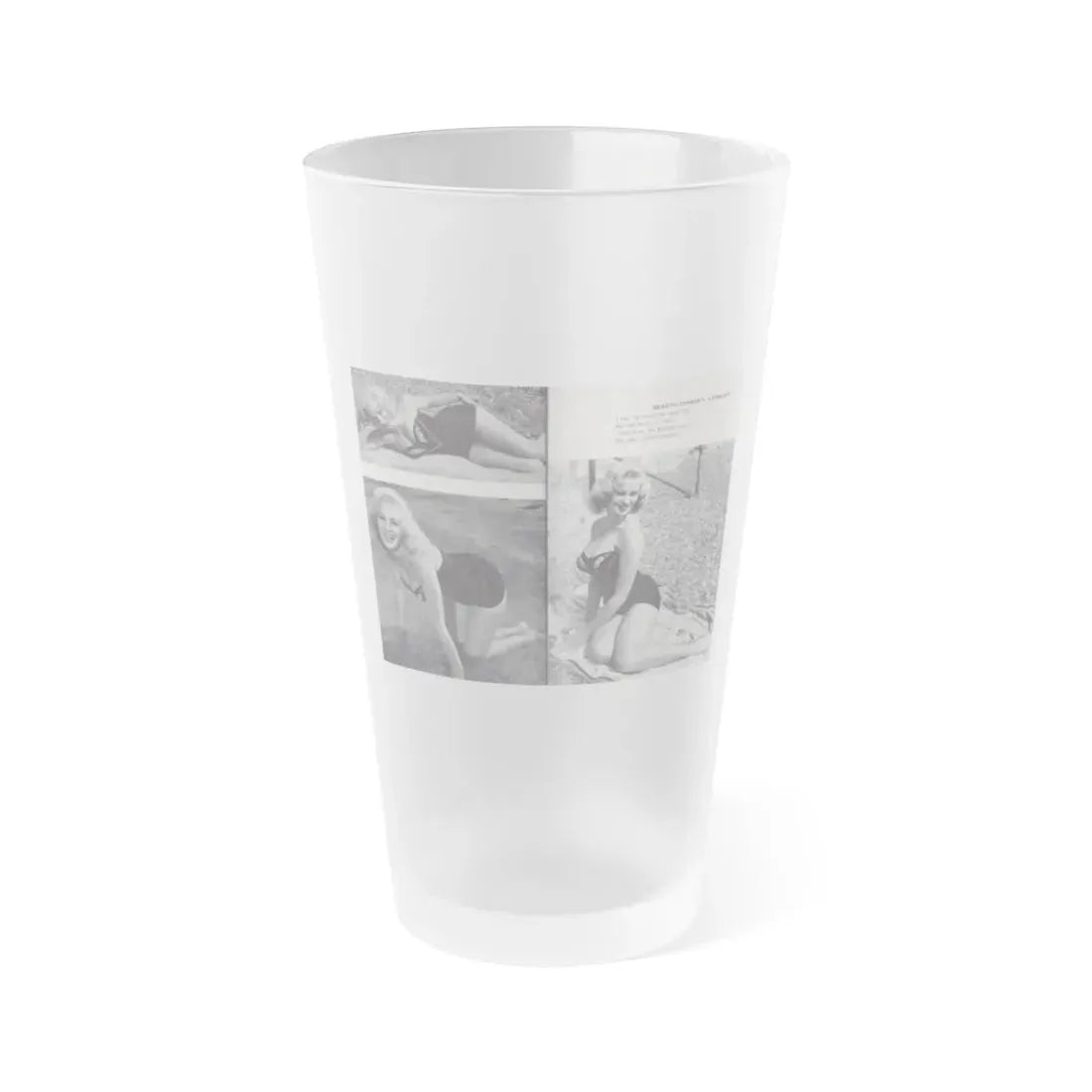 Norma Sykes #159 - 66 PHOTOGRAPHS OF Sabrina U.K. Pocket Mag. Pages 48 & 49 (Vintage Female Icon) Frosted Pint Glass 16oz 16oz Frosted - Go Mug Yourself