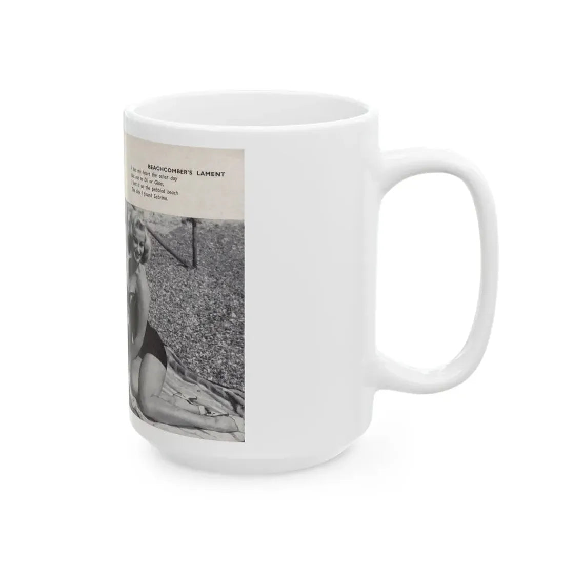 Norma Sykes #159 - 66 PHOTOGRAPHS OF Sabrina U.K. Pocket Mag. Pages 48 & 49 (Vintage Female Icon) White Coffee Mug - Go Mug Yourself