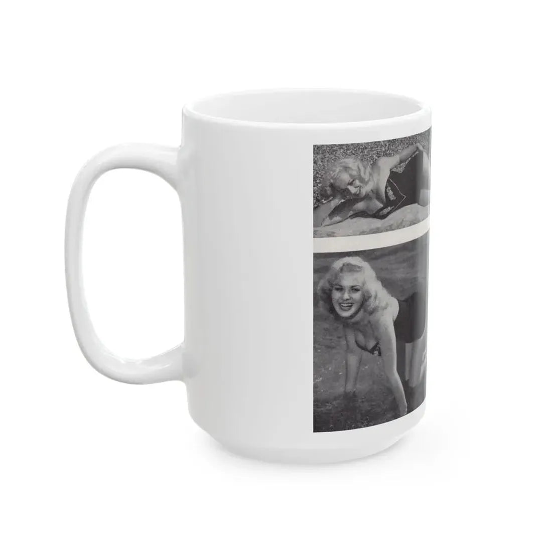 Norma Sykes #159 - 66 PHOTOGRAPHS OF Sabrina U.K. Pocket Mag. Pages 48 & 49 (Vintage Female Icon) White Coffee Mug - Go Mug Yourself