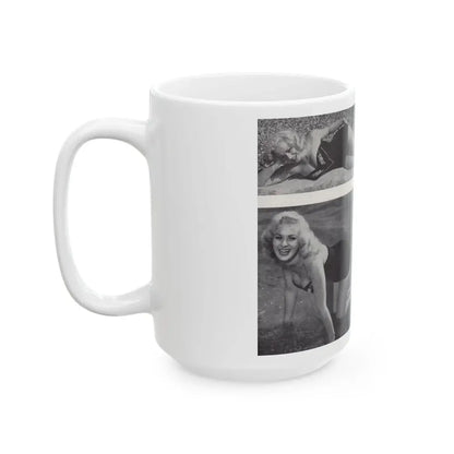 Norma Sykes #159 - 66 PHOTOGRAPHS OF Sabrina U.K. Pocket Mag. Pages 48 & 49 (Vintage Female Icon) White Coffee Mug - Go Mug Yourself