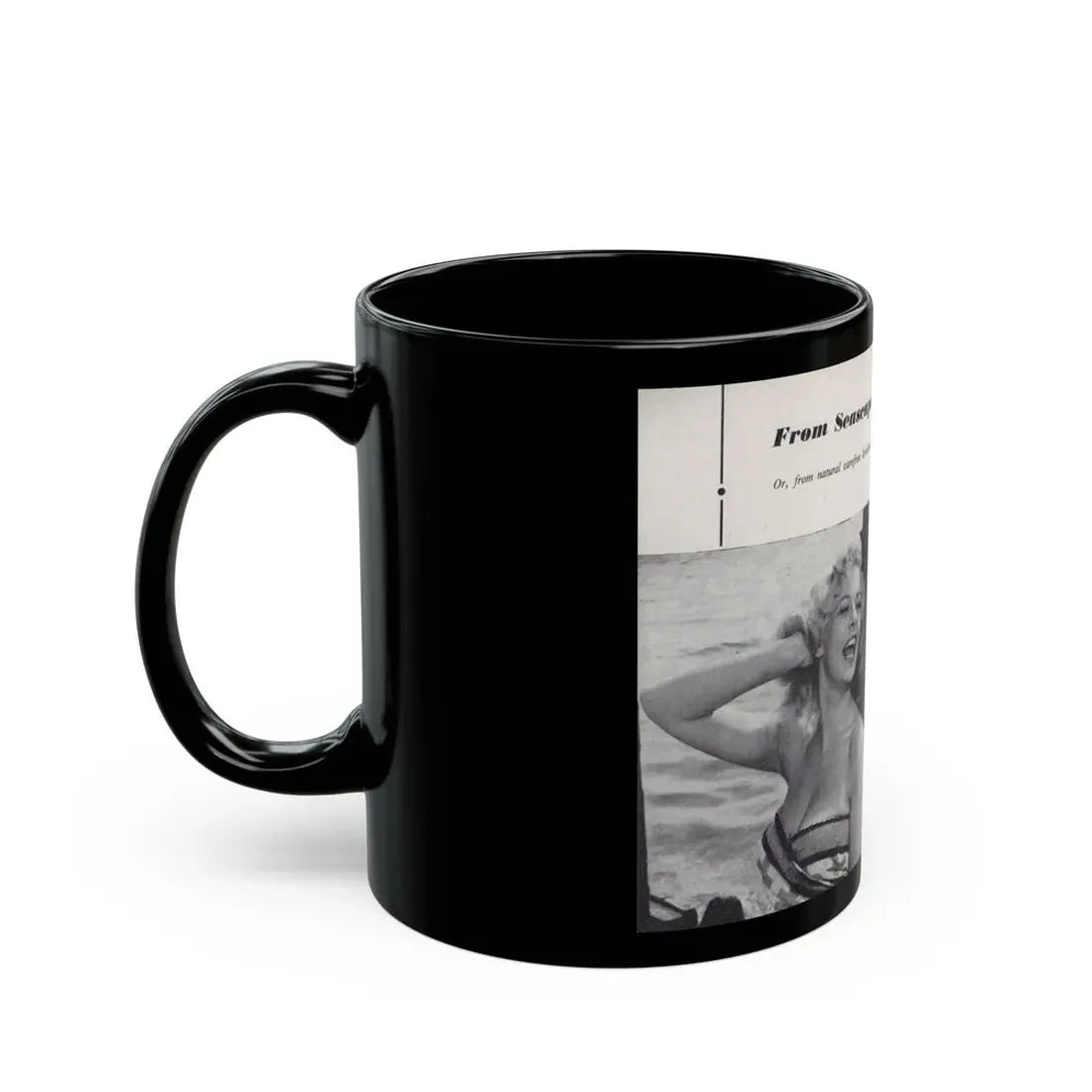 Norma Sykes #160 - 66 PHOTOGRAPHS OF Sabrina U.K. Pocket Mag. Pages 50 & 51 (Vintage Female Icon) Black Coffee Mug - Go Mug Yourself