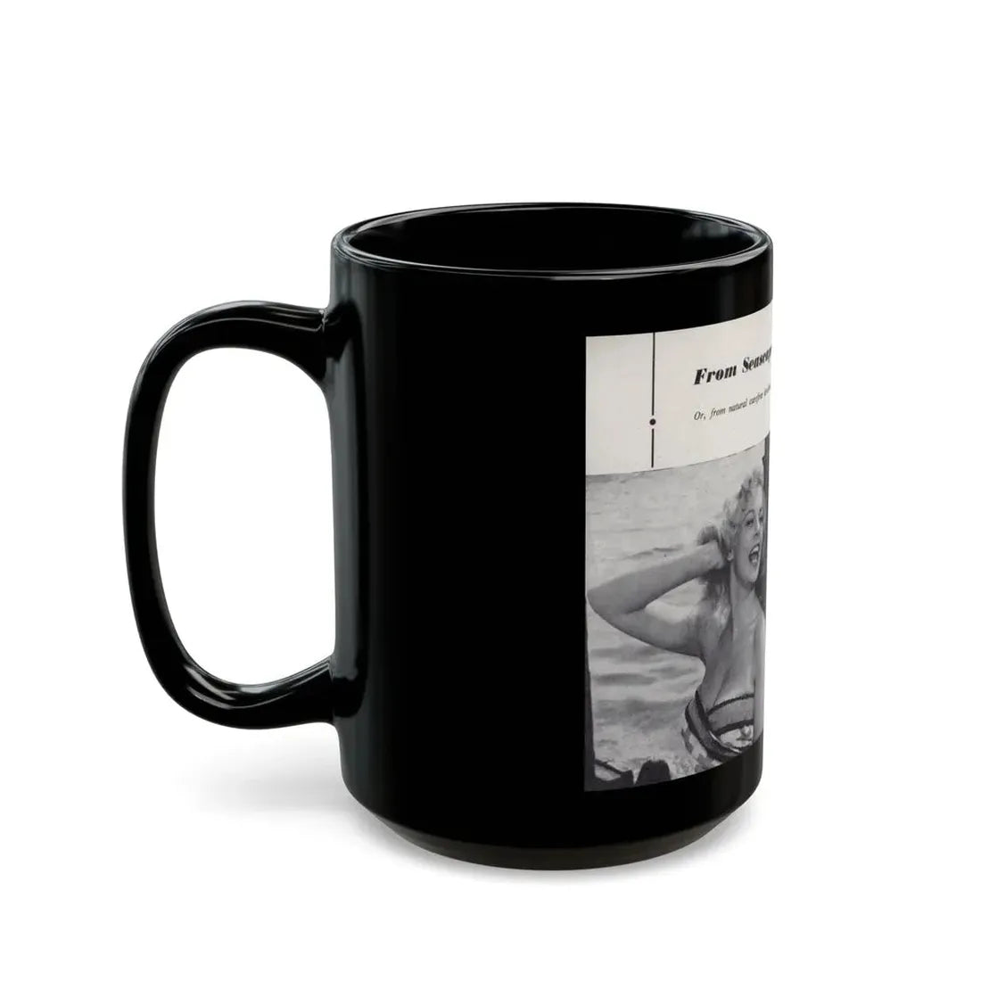 Norma Sykes #160 - 66 PHOTOGRAPHS OF Sabrina U.K. Pocket Mag. Pages 50 & 51 (Vintage Female Icon) Black Coffee Mug - Go Mug Yourself