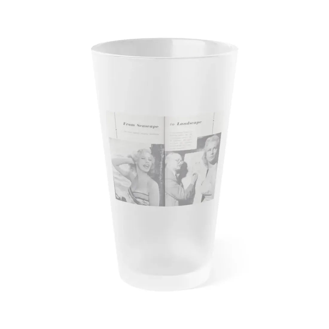 Norma Sykes #160 - 66 PHOTOGRAPHS OF Sabrina U.K. Pocket Mag. Pages 50 & 51 (Vintage Female Icon) Frosted Pint Glass 16oz 16oz Frosted - Go Mug Yourself