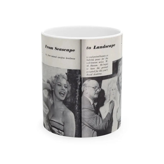 Norma Sykes #160 - 66 PHOTOGRAPHS OF Sabrina U.K. Pocket Mag. Pages 50 & 51 (Vintage Female Icon) White Coffee Mug 11oz - Go Mug Yourself