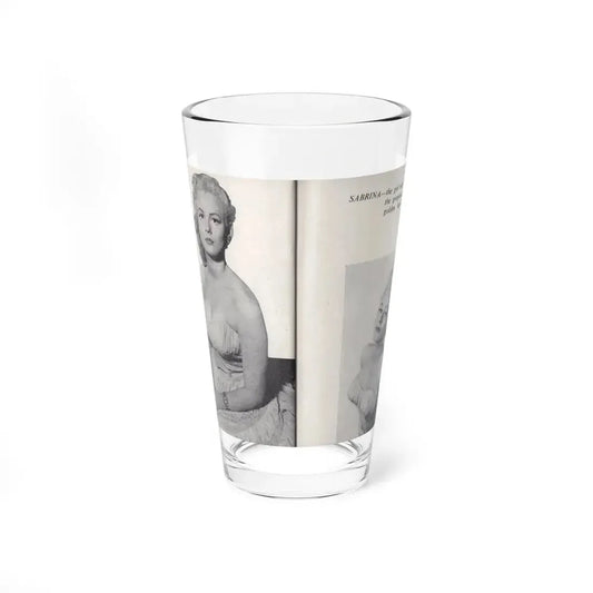 Norma Sykes #161 - 66 PHOTOGRAPHS OF Sabrina U.K. Pocket Mag. Pages 52 & 53 (Vintage Female Icon) Pint Glass 16oz 16oz - Go Mug Yourself