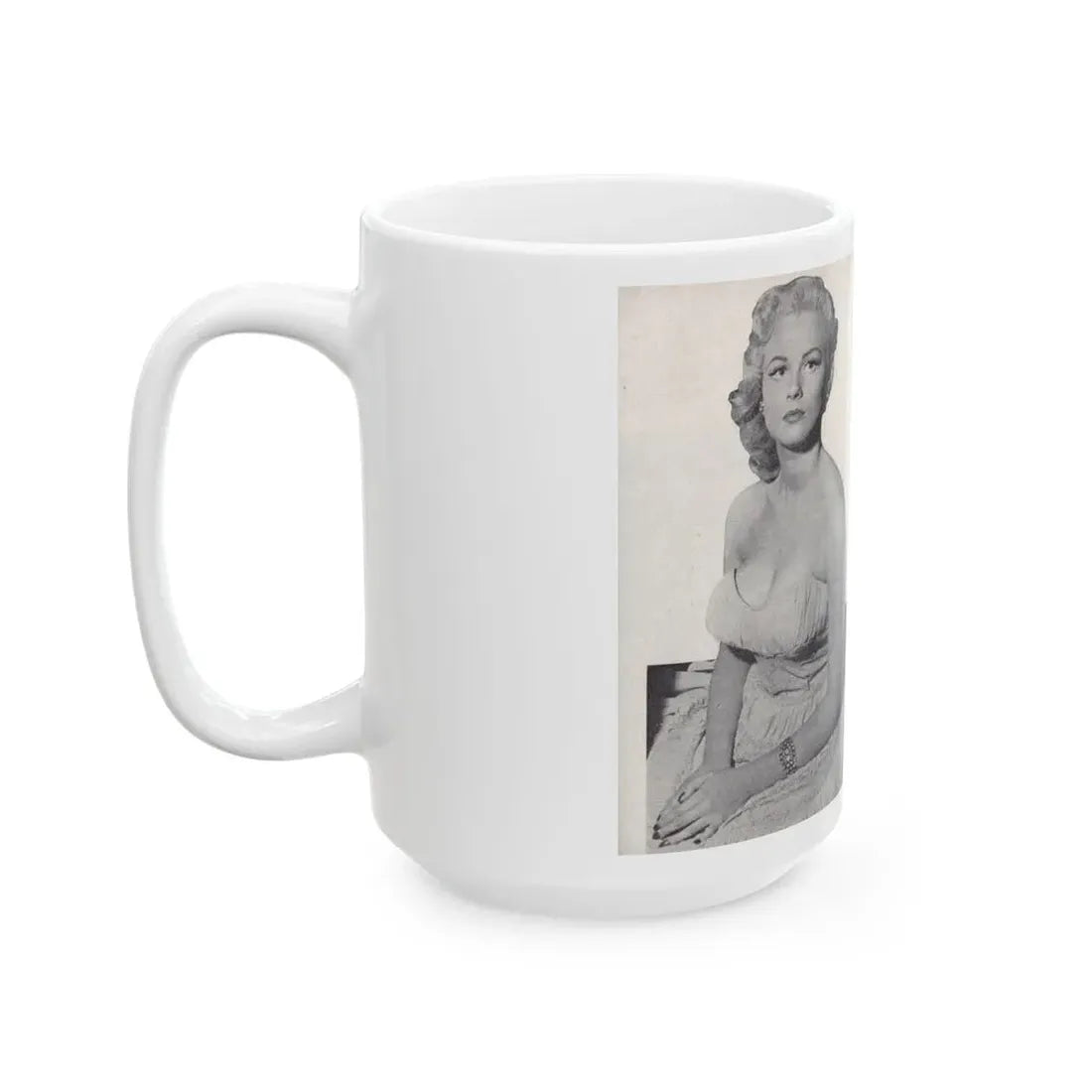 Norma Sykes #161 - 66 PHOTOGRAPHS OF Sabrina U.K. Pocket Mag. Pages 52 & 53 (Vintage Female Icon) White Coffee Mug - Go Mug Yourself