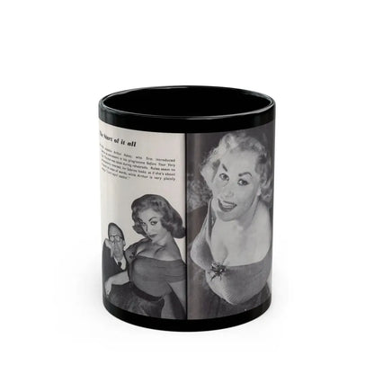 Norma Sykes #162 - 66 PHOTOGRAPHS OF Sabrina U.K. Pocket Mag. Pages 54 & 55 (Vintage Female Icon) Black Coffee Mug 11oz - Go Mug Yourself