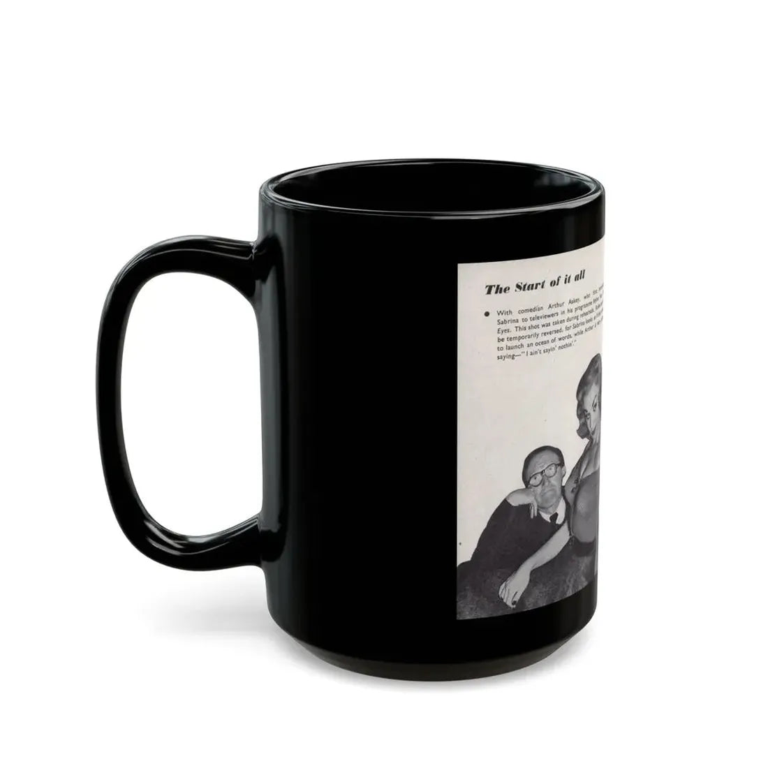 Norma Sykes #162 - 66 PHOTOGRAPHS OF Sabrina U.K. Pocket Mag. Pages 54 & 55 (Vintage Female Icon) Black Coffee Mug - Go Mug Yourself