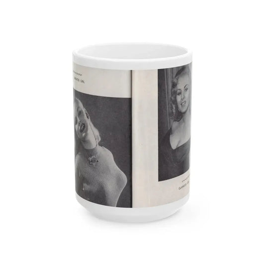 Norma Sykes #163 - 66 PHOTOGRAPHS OF Sabrina U.K. Pocket Mag. Pages 56 & 57 (Vintage Female Icon) White Coffee Mug 15oz - Go Mug Yourself