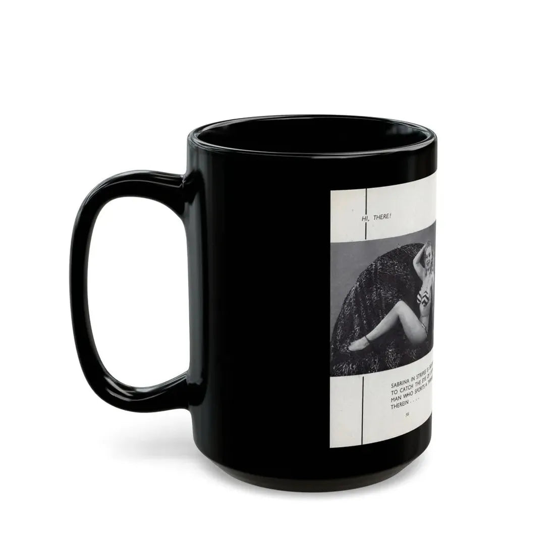 Norma Sykes #164 - 66 PHOTOGRAPHS OF Sabrina U.K. Pocket Mag. Pages 58 & 59 (Vintage Female Icon) Black Coffee Mug - Go Mug Yourself