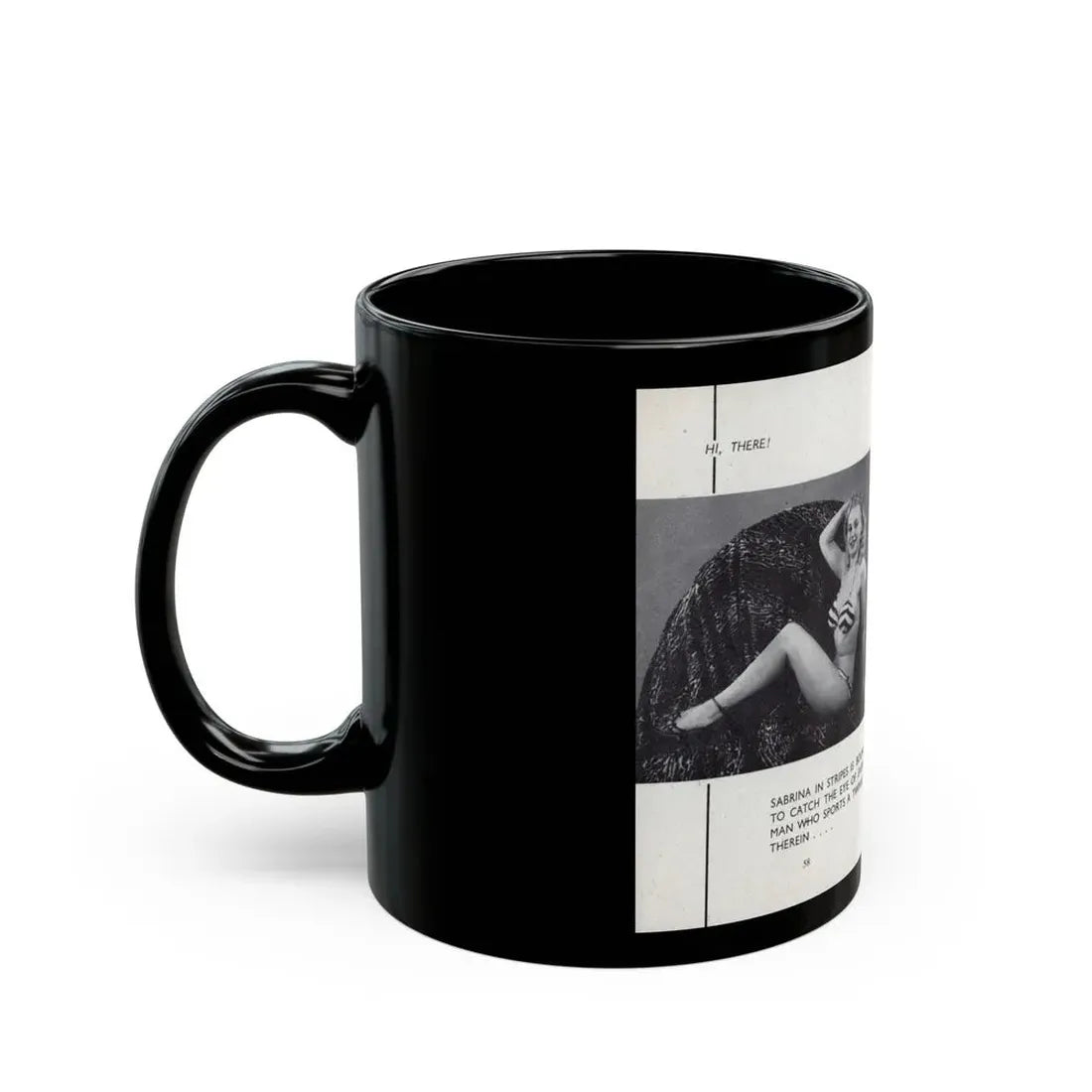 Norma Sykes #164 - 66 PHOTOGRAPHS OF Sabrina U.K. Pocket Mag. Pages 58 & 59 (Vintage Female Icon) Black Coffee Mug - Go Mug Yourself