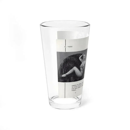 Norma Sykes #164 - 66 PHOTOGRAPHS OF Sabrina U.K. Pocket Mag. Pages 58 & 59 (Vintage Female Icon) Pint Glass 16oz - Go Mug Yourself
