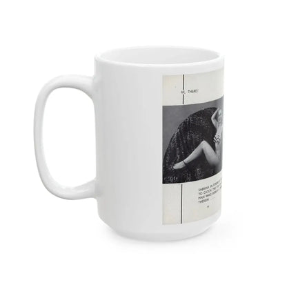 Norma Sykes #164 - 66 PHOTOGRAPHS OF Sabrina U.K. Pocket Mag. Pages 58 & 59 (Vintage Female Icon) White Coffee Mug - Go Mug Yourself