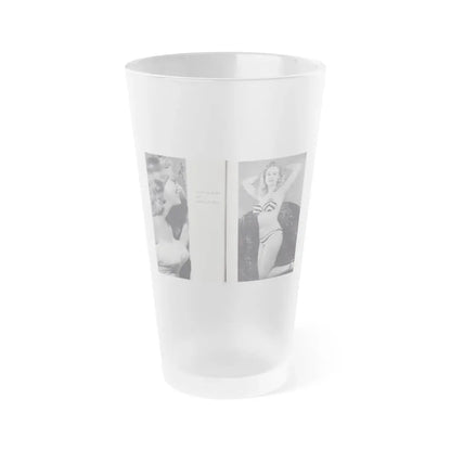 Norma Sykes #165 - 66 PHOTOGRAPHS OF Sabrina U.K. Pocket Mag. Pages 60 & 61 (Vintage Female Icon) Frosted Pint Glass 16oz 16oz Frosted - Go Mug Yourself
