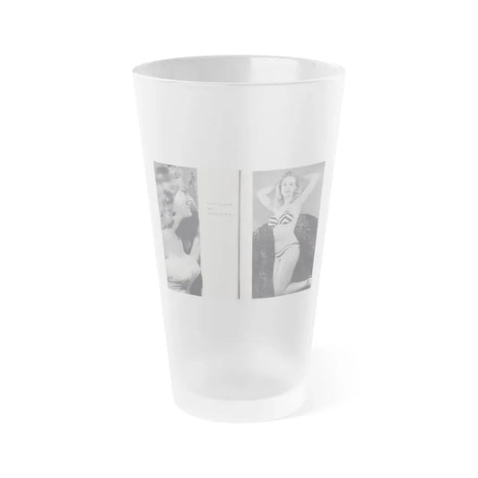 Norma Sykes #165 - 66 PHOTOGRAPHS OF Sabrina U.K. Pocket Mag. Pages 60 & 61 (Vintage Female Icon) Frosted Pint Glass 16oz 16oz Frosted - Go Mug Yourself