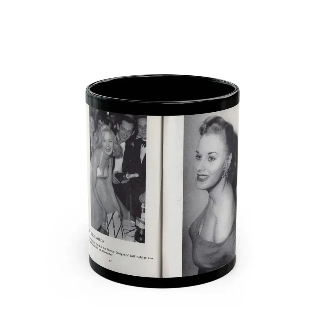 Norma Sykes #166 - 66 PHOTOGRAPHS OF Sabrina U.K. Pocket Mag. Pages 62 & 63 (Vintage Female Icon) Black Coffee Mug 11oz - Go Mug Yourself
