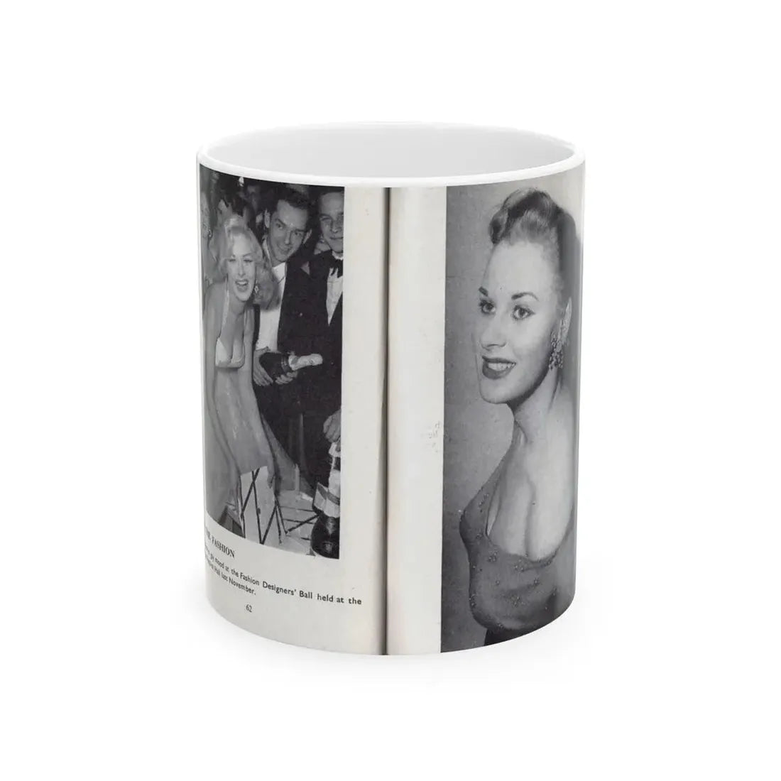 Norma Sykes #166 - 66 PHOTOGRAPHS OF Sabrina U.K. Pocket Mag. Pages 62 & 63 (Vintage Female Icon) White Coffee Mug 11oz - Go Mug Yourself