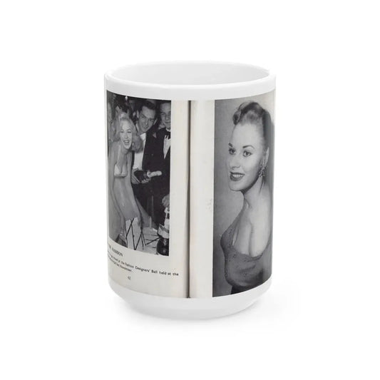 Norma Sykes #166 - 66 PHOTOGRAPHS OF Sabrina U.K. Pocket Mag. Pages 62 & 63 (Vintage Female Icon) White Coffee Mug 15oz - Go Mug Yourself