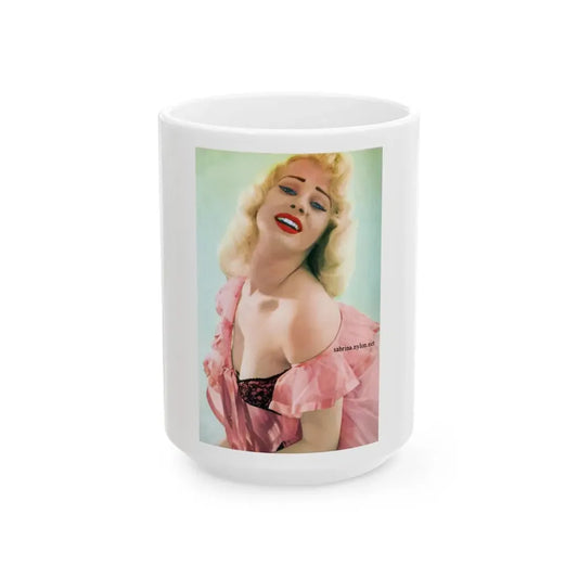 Norma Sykes #173 (Vintage Female Icon) White Coffee Mug 15oz - Go Mug Yourself