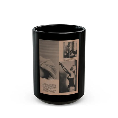 Norma Sykes #180 - Play Mag. 9-4-59 - 2 B&W Photos & More (Vintage Female Icon) Black Coffee Mug 15oz - Go Mug Yourself