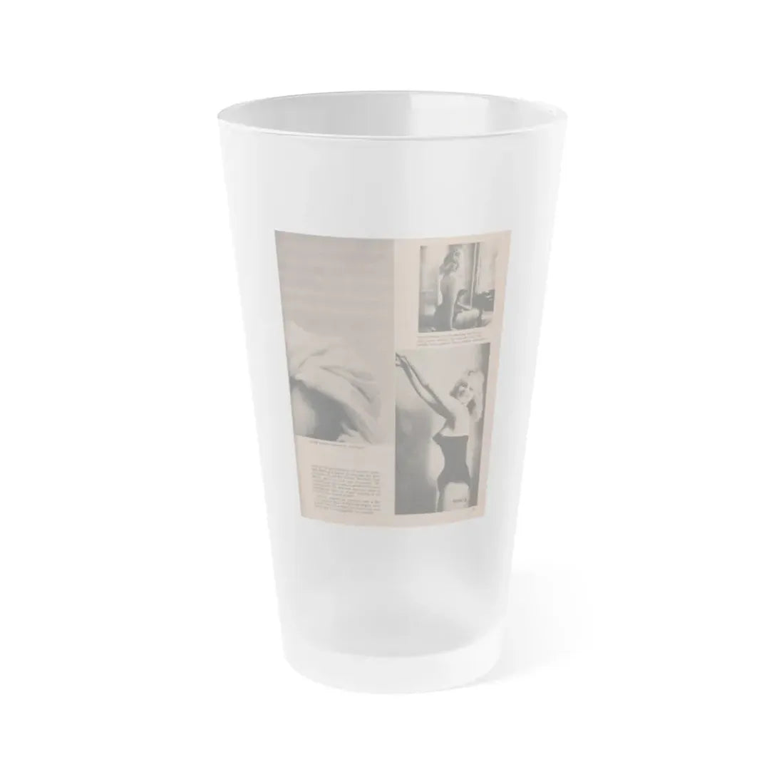 Norma Sykes #180 - Play Mag. 9-4-59 - 2 B&W Photos & More (Vintage Female Icon) Frosted Pint Glass 16oz 16oz Frosted - Go Mug Yourself