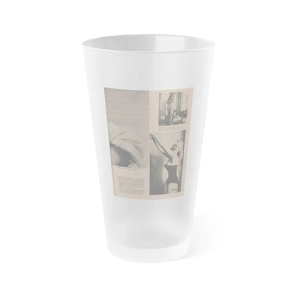 Norma Sykes #180 - Play Mag. 9-4-59 - 2 B&W Photos & More (Vintage Female Icon) Frosted Pint Glass 16oz 16oz Frosted - Go Mug Yourself