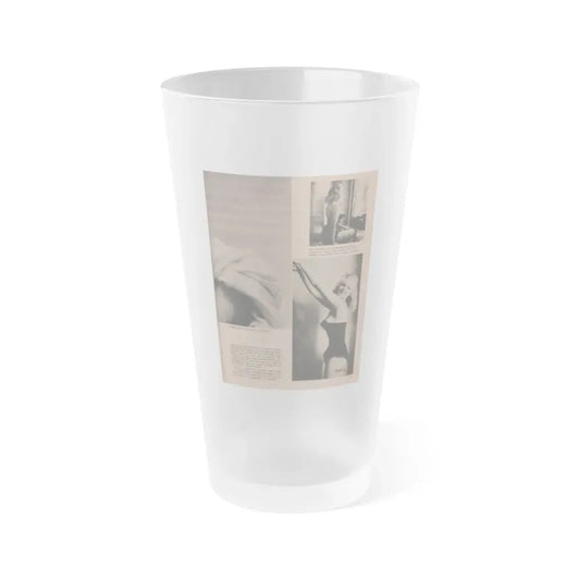Norma Sykes #180 - Play Mag. 9-4-59 - 2 B&W Photos & More (Vintage Female Icon) Frosted Pint Glass 16oz 16oz Frosted - Go Mug Yourself