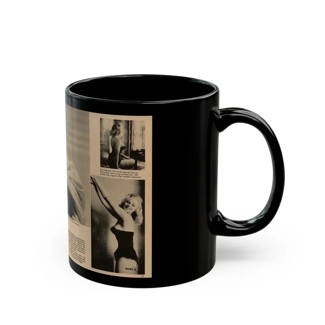 Norma Sykes #181 - Play Mag. 9-4-59 - 1 B&W Centerfold & 2 B&W Photos also Article (Vintage Female Icon) Black Coffee Mug - Go Mug Yourself