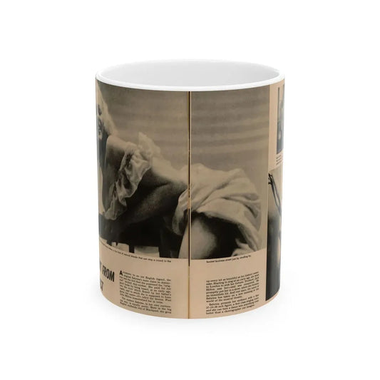 Norma Sykes #181 - Play Mag. 9-4-59 - 1 B&W Centerfold & 2 B&W Photos also Article (Vintage Female Icon) White Coffee Mug 11oz - Go Mug Yourself