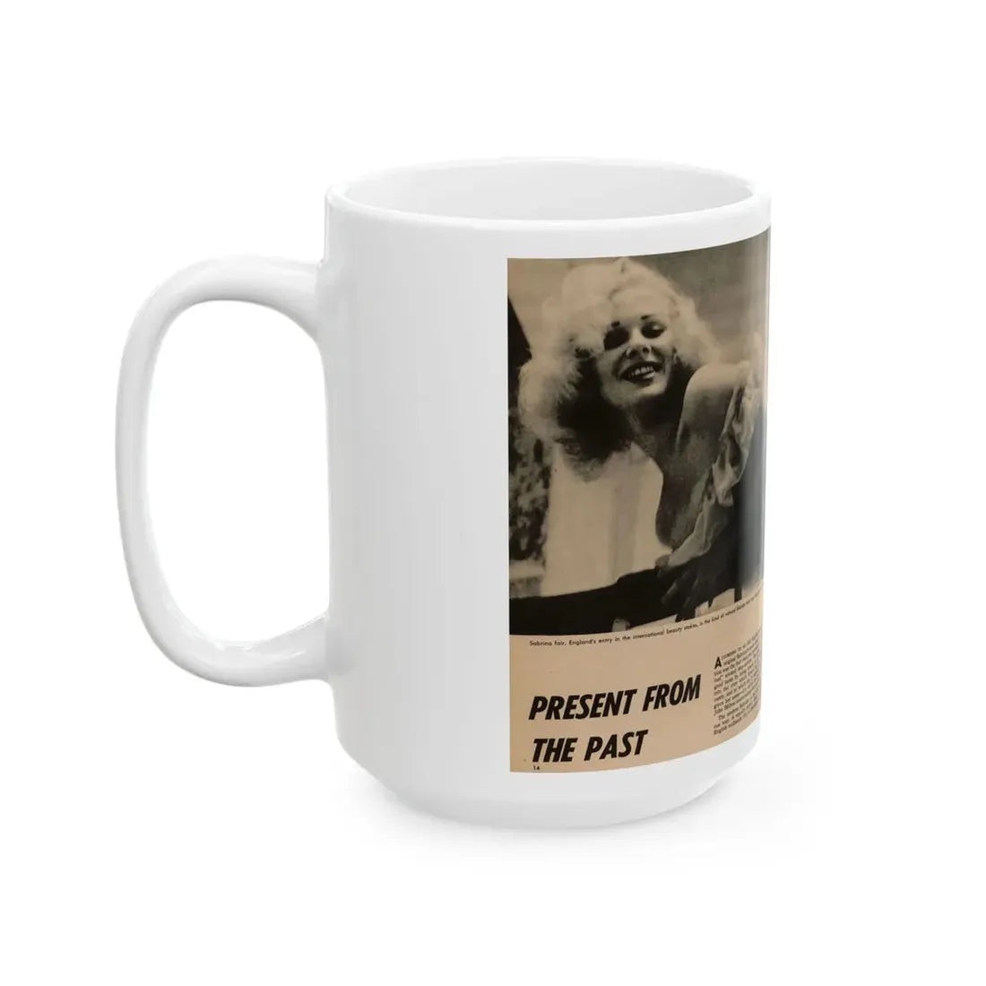 Norma Sykes #181 - Play Mag. 9-4-59 - 1 B&W Centerfold & 2 B&W Photos also Article (Vintage Female Icon) White Coffee Mug - Go Mug Yourself
