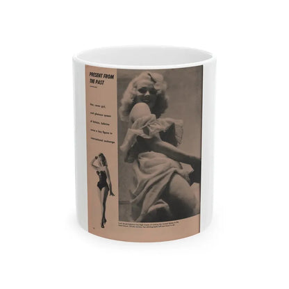 Norma Sykes #182 - Play Mag. 9-4-59 - 2 B&W Photos & More (Vintage Female Icon) White Coffee Mug 11oz - Go Mug Yourself