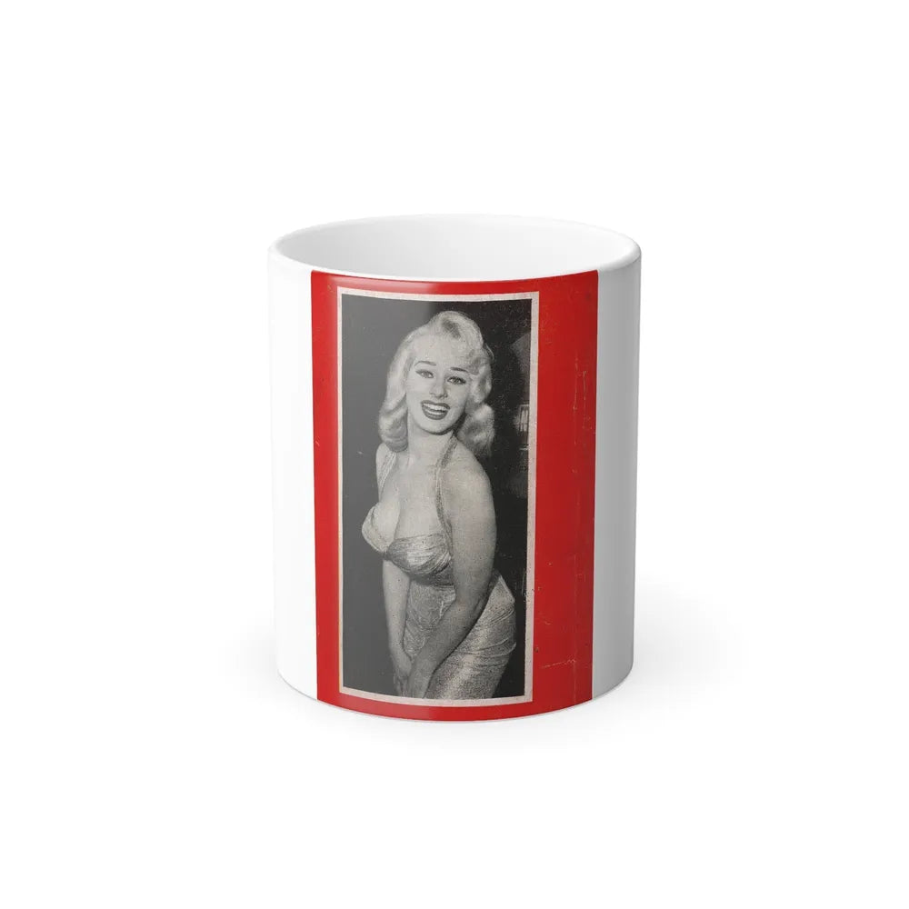 Norma Sykes #185 - 1 B&W Photo with Red Boarder from PIC Digest Mag. September '58 Norma on Back Cover (Vintage Female Icons) Color Changing Mug 11oz-11oz-Go Mug Yourself