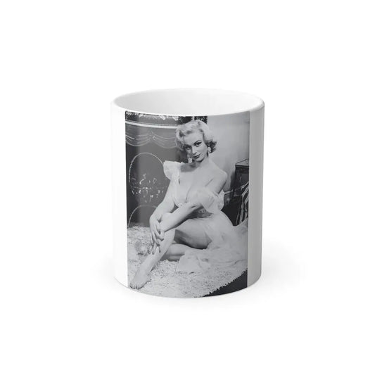 Norma Sykes #186 - [Page 28] Pages 1 of 1 with, 1 B&W Full Body Photo except right foot from Cabaret Aug. '57 Page 28 (Vintage Female Icon) Color Changing Mug 11oz 11oz - Go Mug Yourself