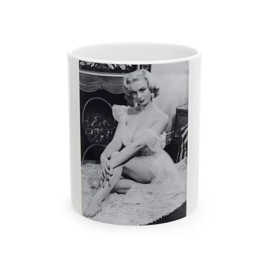Norma Sykes #186 - [Page 28] Pages 1 of 1 with, 1 B&W Full Body Photo except right foot from Cabaret Aug. '57 Page 28 (Vintage Female Icon) White Coffee Mug 11oz - Go Mug Yourself