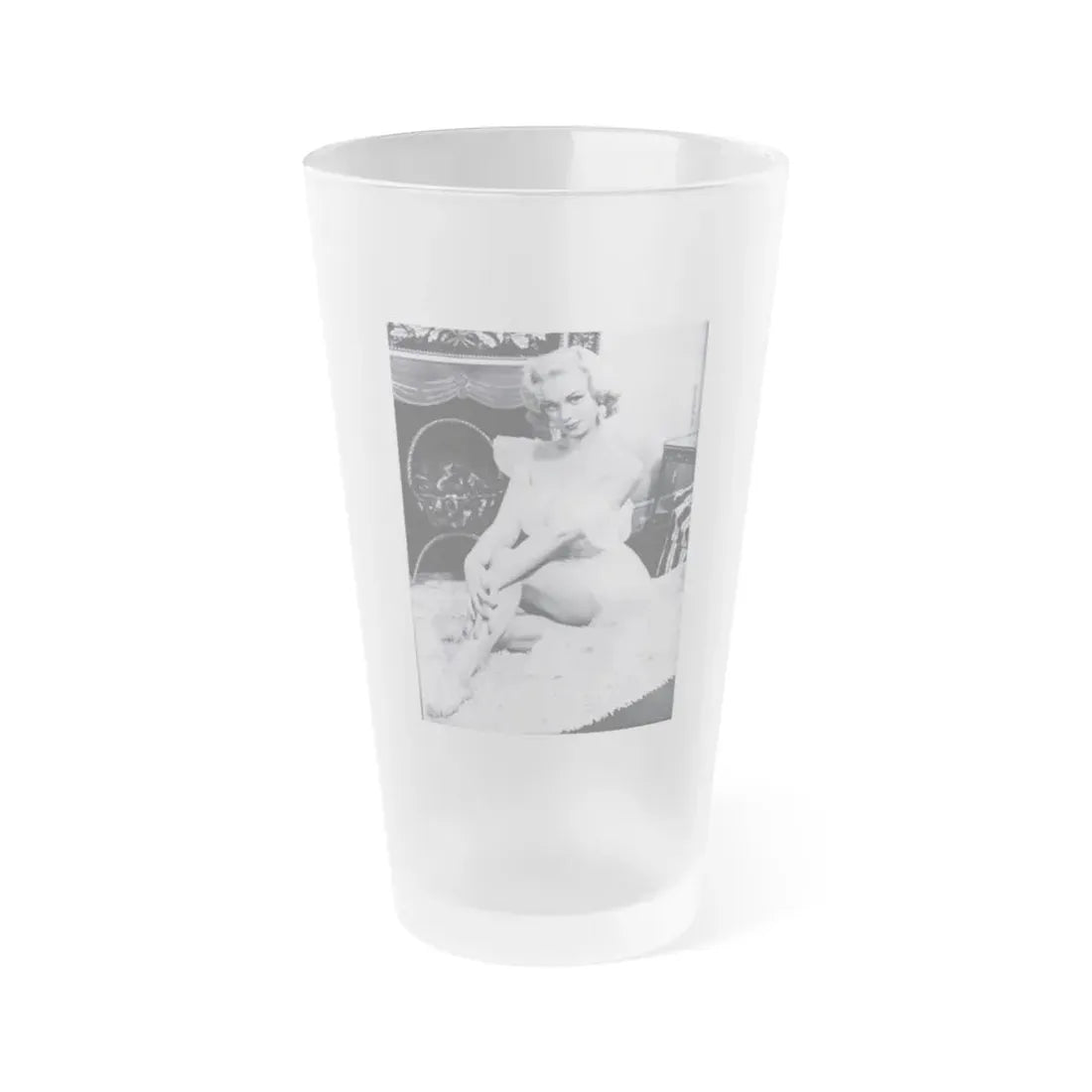 Norma Sykes #38 (Vintage Female Icon) Frosted Pint Glass 16oz 16oz Frosted - Go Mug Yourself