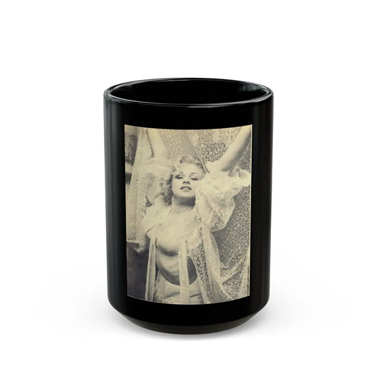Norma Sykes #62 (Vintage Female Icon) Black Coffee Mug-15oz-Go Mug Yourself
